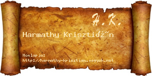 Harmathy Krisztián névjegykártya