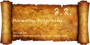 Harmathy Krisztián névjegykártya